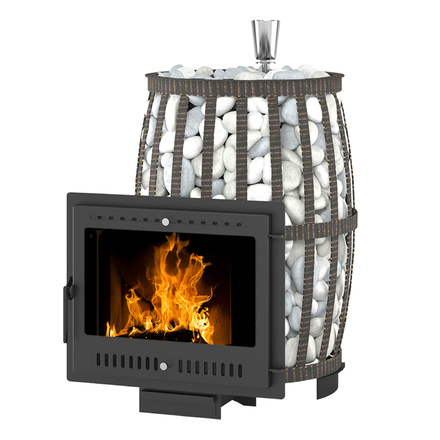 Печь для бани Везувий Легенда Русский пар Ковка 18 Панорама \М\